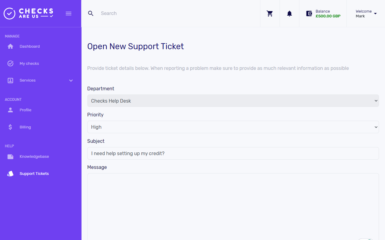 Checks Are Us Support